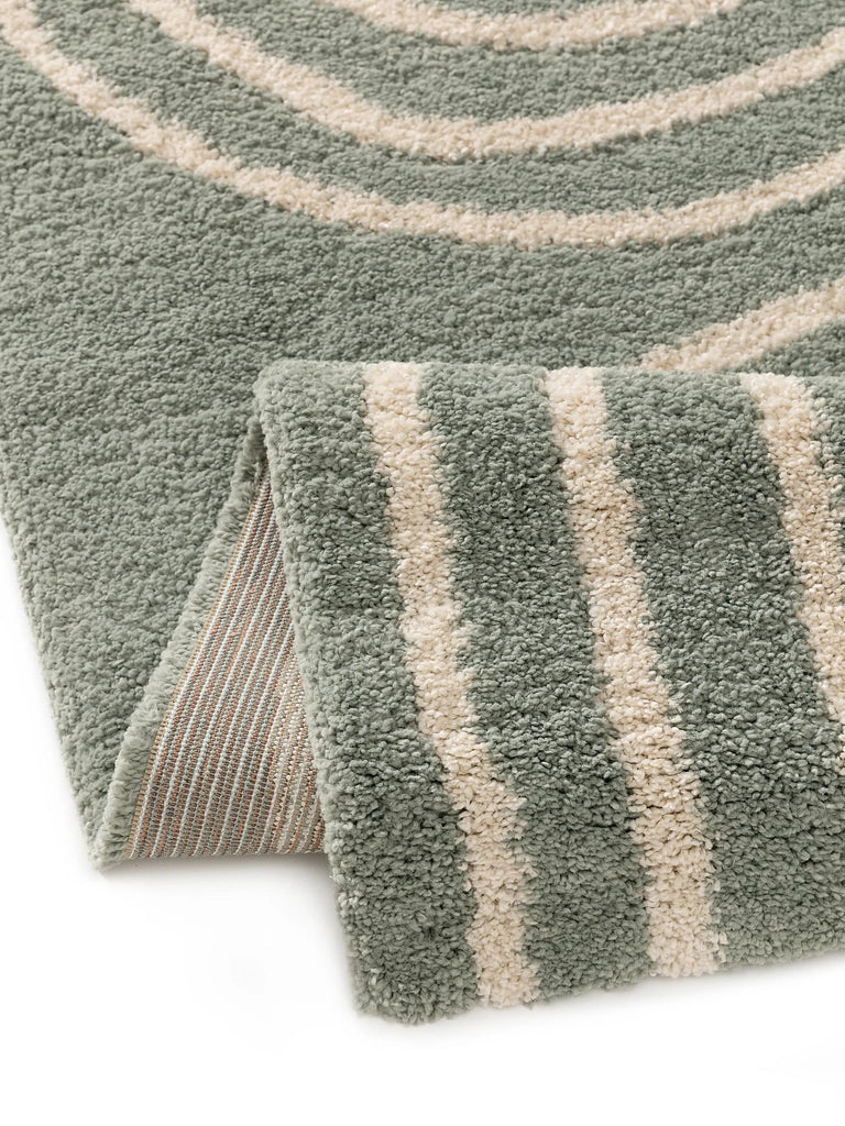 Tapis moderne motif arches enfant verte sauge et beige 160x230 cm