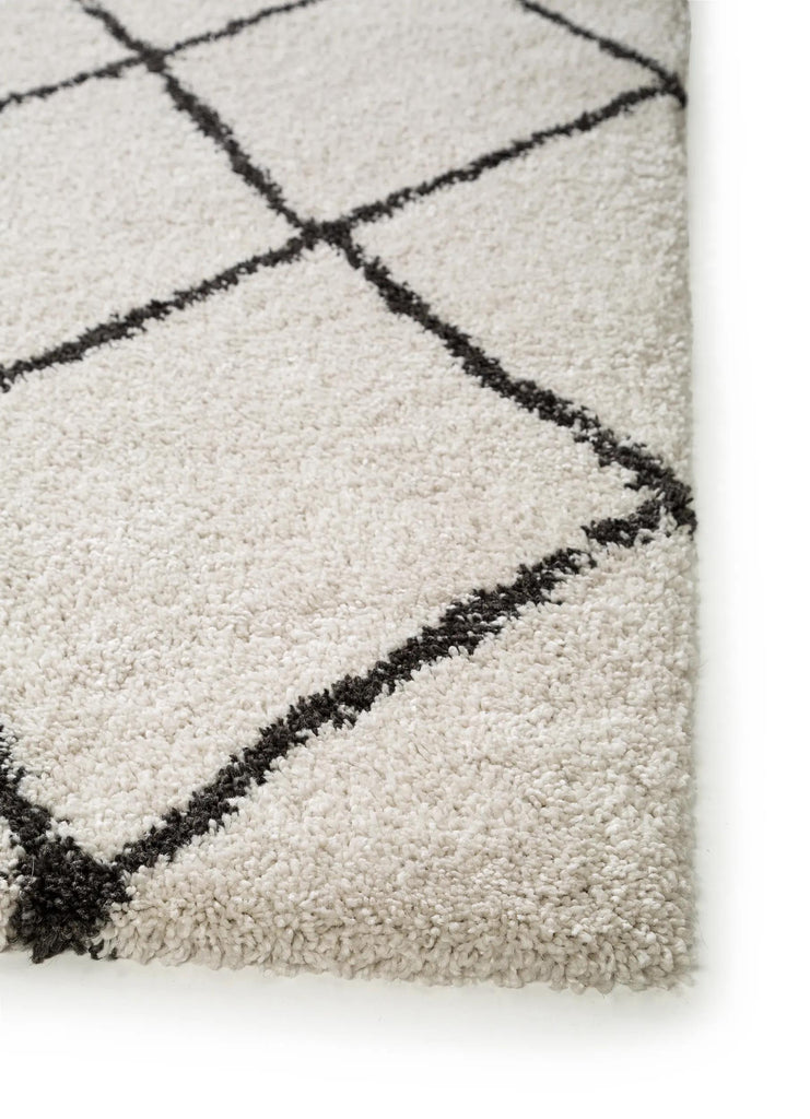 Tapis berbère motif losanges crème et noir 80x150 cm