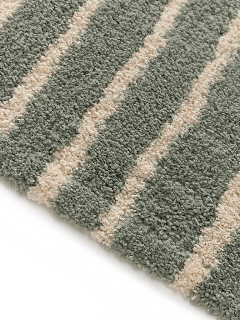 Tapis moderne motif arches enfant verte sauge et beige 80x150 cm