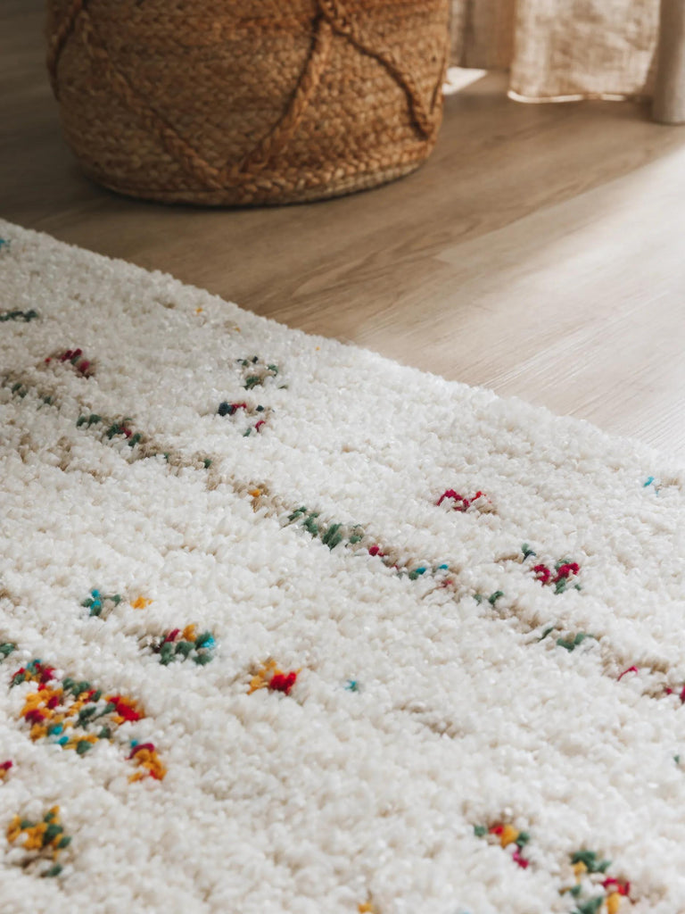 Tapis berbère motif ethnique enfant beige 80x150 cm