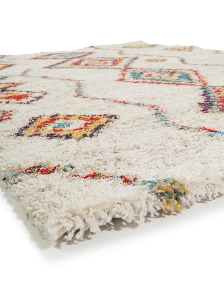 Tapis berbère motif ethnique beige et multicolore 200x290 cm