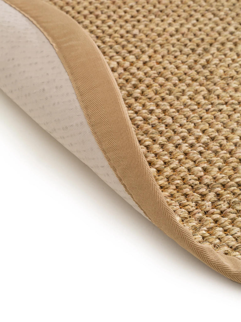 Tapis scandinave uni tressé rond beige en sisal 200 cm de diamètre