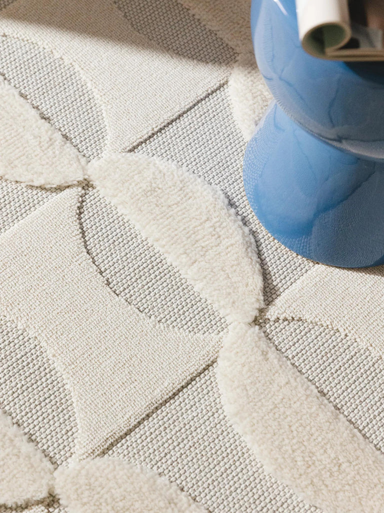 Tapis contemporain motif géométrique crème 200x300 cm