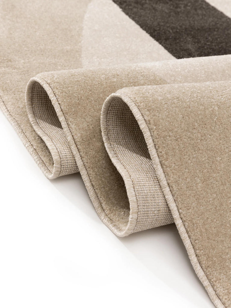 Tapis contemporain motif abstrait beige et noir 120x170 cm