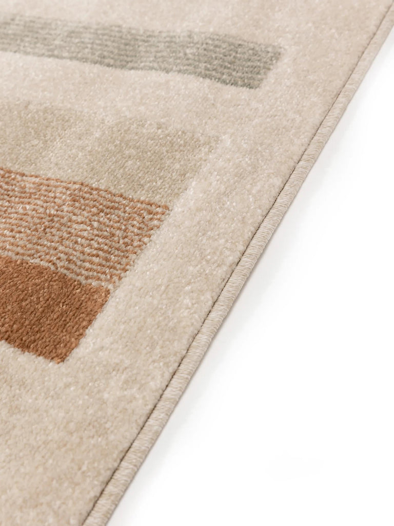 Tapis contemporain motif arches beige vert sauge et terracotta 120x170 cm