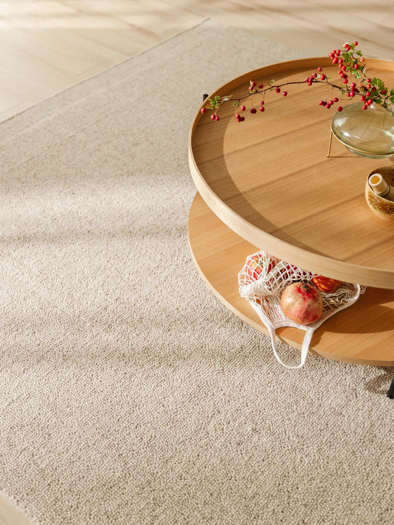 Tapis moderne style scandinave gris beige en laine 160x230 cm