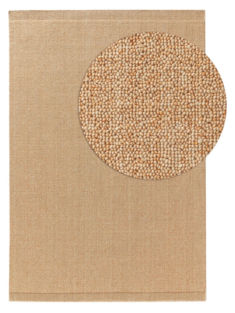 Tapis moderne style scandinave beige orangé en laine 120x170 cm