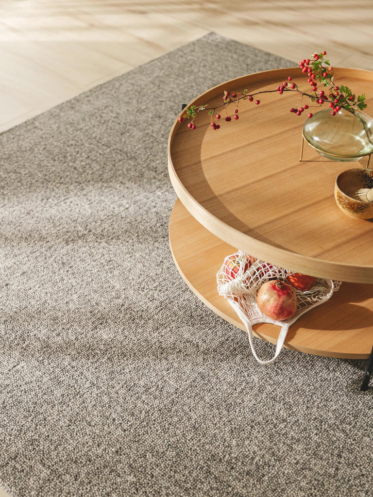 Tapis moderne style scandinave gris chiné en laine 200x300 cm