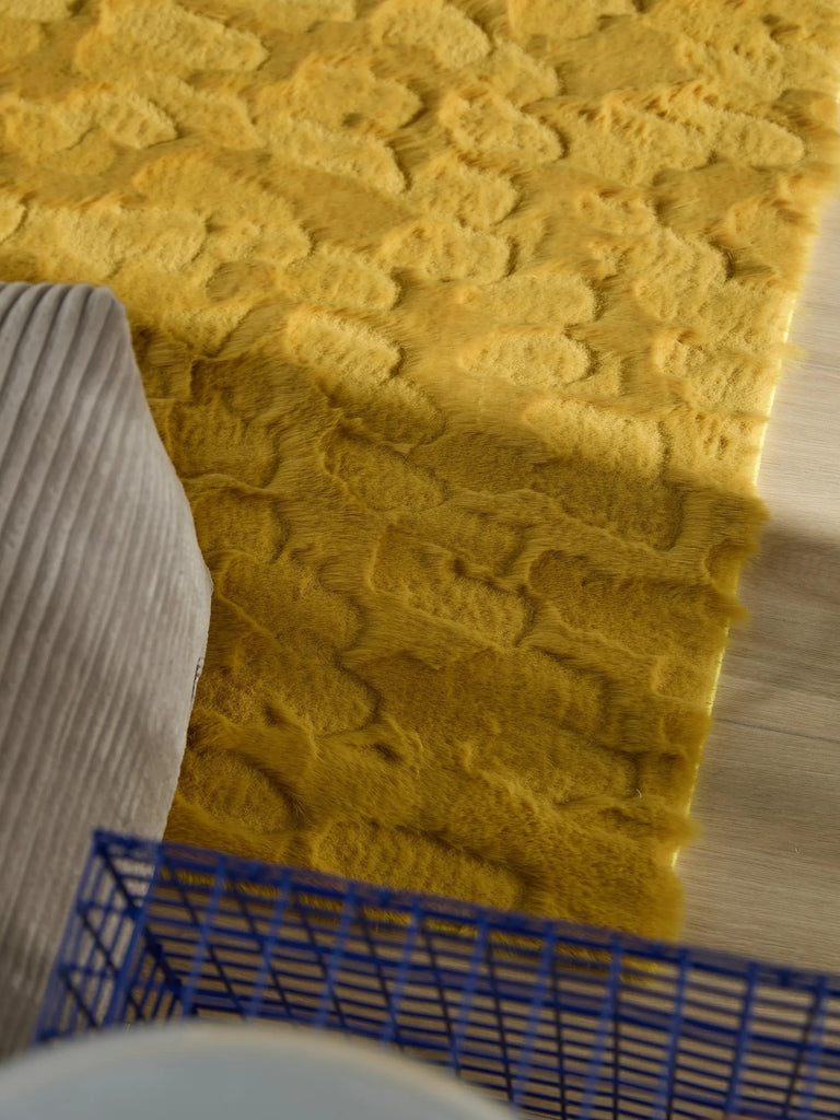 Tapis shaggy design texturé jaune 160x230 cm
