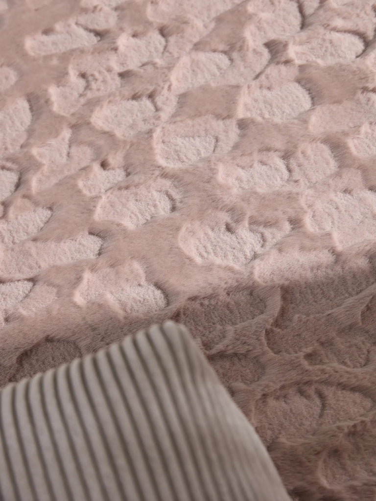 Tapis shaggy design texturé rond rose poudré 120 cm de diamètre