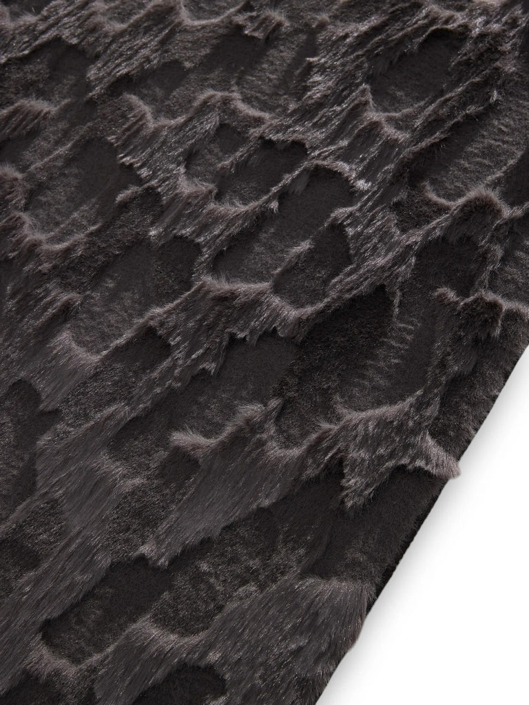 Tapis shaggy design texturé de couloir noir 60x200 cm