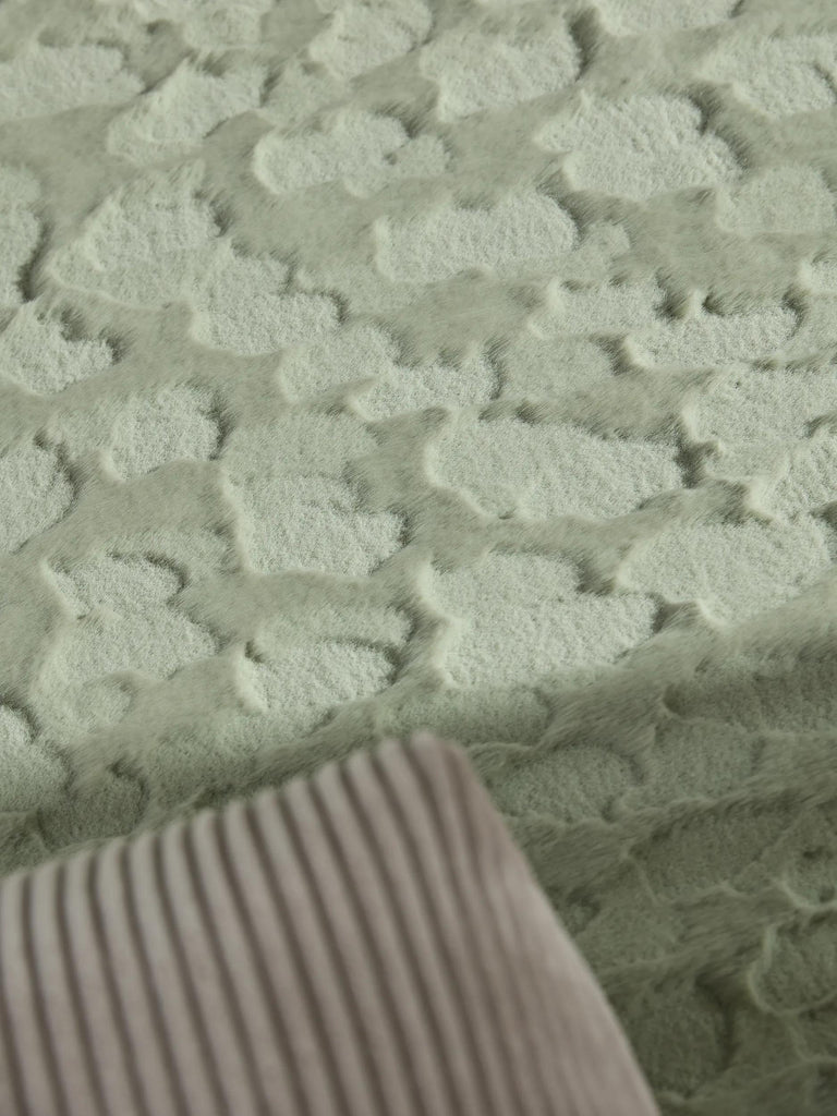 Tapis shaggy design texturé rond vert sauge 160 cm de diamètre