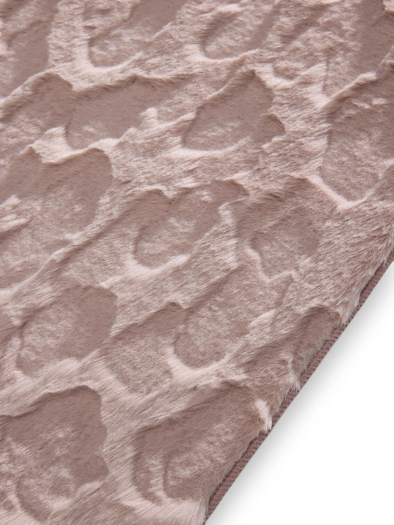 Tapis shaggy design texturé rose poudré 80x150 cm