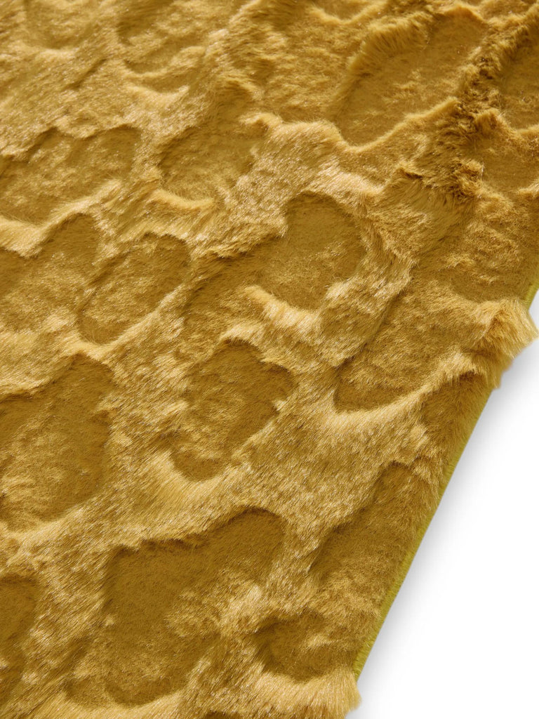 Tapis shaggy design texturé jaune 80x150 cm