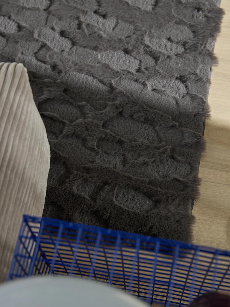 Tapis shaggy design texturé noir 120x170 cm