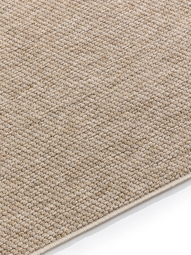 Tapis scandinave tressé à plat carré taupe d'intérieur et d'extérieur 300x300 cm