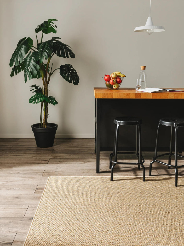 Tapis scandinave tressé à plat beige naturel d'intérieur et d'extérieur 160x230 cm