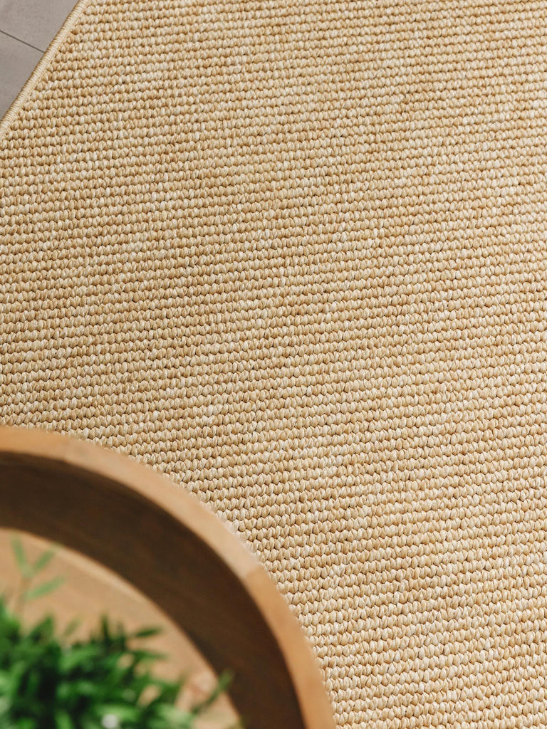 Tapis scandinave tressé à plat de couloir beige naturel d'intérieur et d'extérieur 80x300 cm