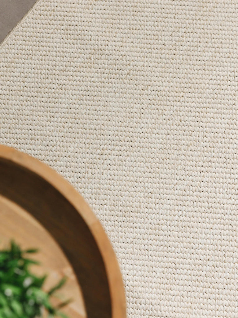 Tapis scandinave tressé à plat de couloir blanc d'intérieur et d'extérieur 80x300 cm