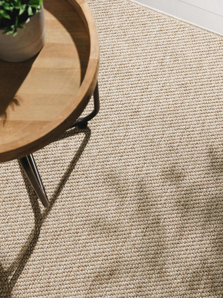 Tapis scandinave tressé à plat carré taupe d'intérieur et d'extérieur 300x300 cm