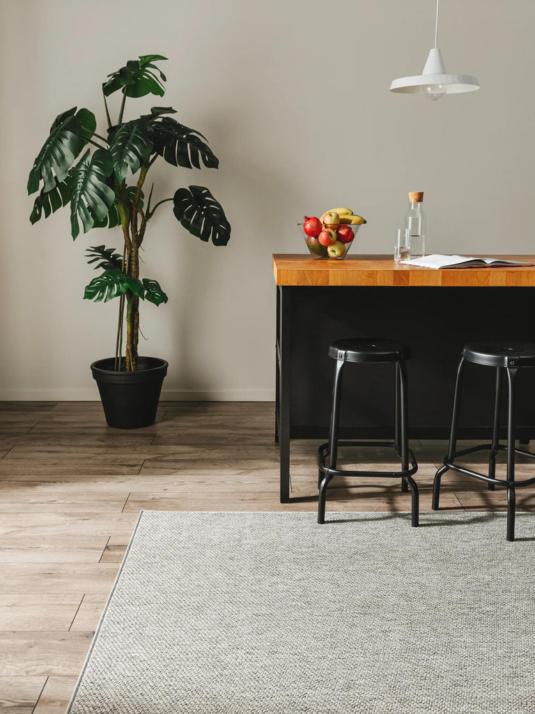 Tapis scandinave tressé à plat gris d'intérieur et d'extérieur 300x400 cm