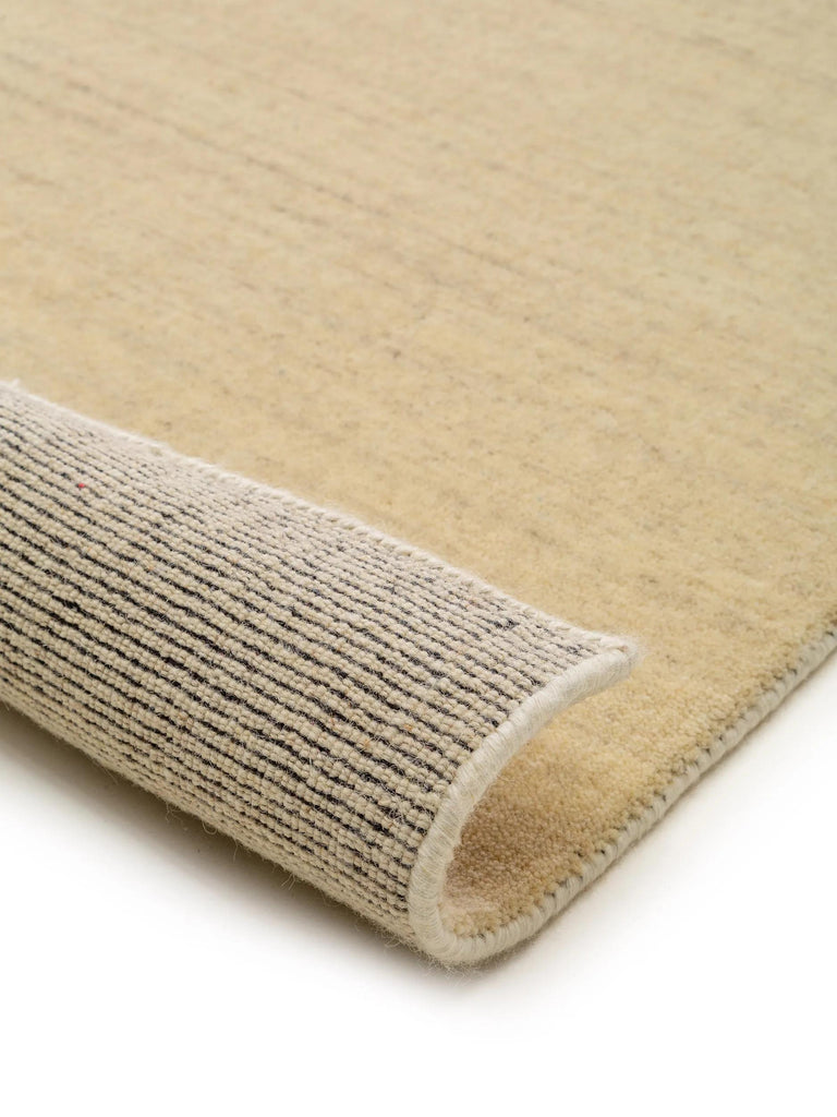 Tapis moderne chiné descente de lit crème en laine 70x200 cm
