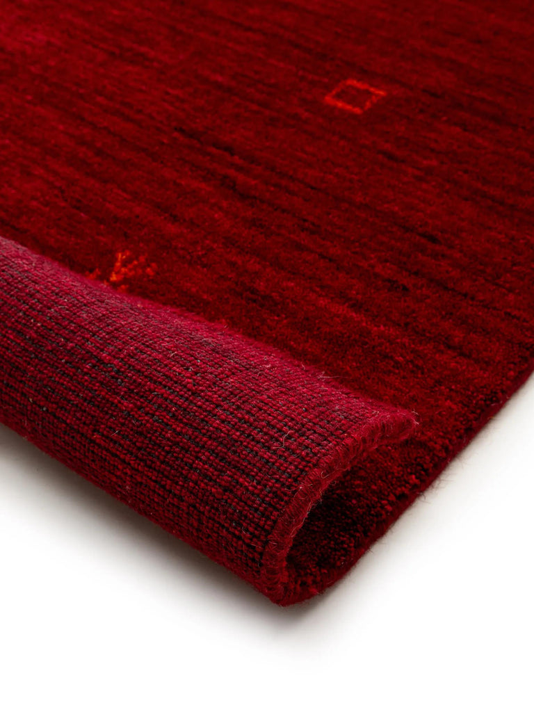 Tapis moderne motif ethnique descente de lit bordeaux en laine 80x250 cm