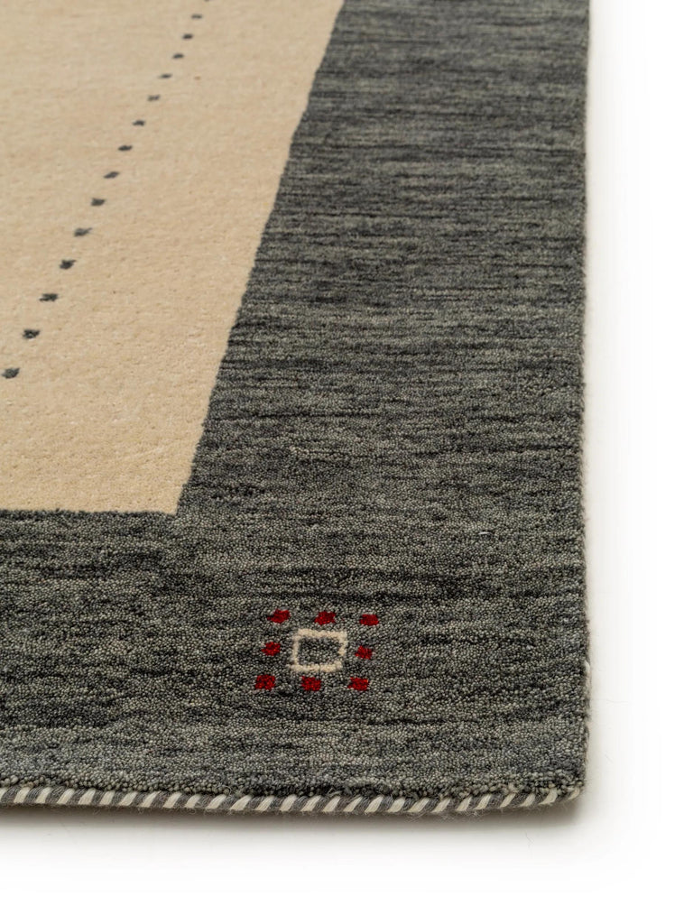 Tapis ethnique inspiration berbère beige et gris en laine 160x230 cm