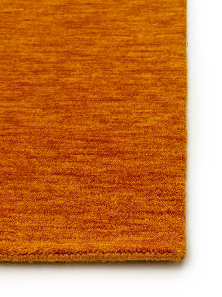 Tapis moderne chiné descente de lit orange en laine 80x250 cm