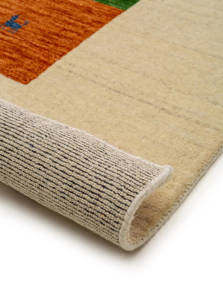 Tapis ethnique inspiration berbère multicolore et beige en laine 160x230 cm