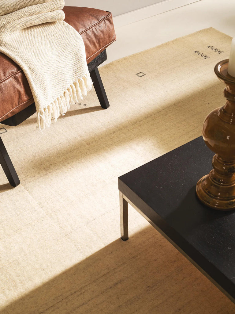 Tapis moderne motif ethnique beige en laine 200x300 cm