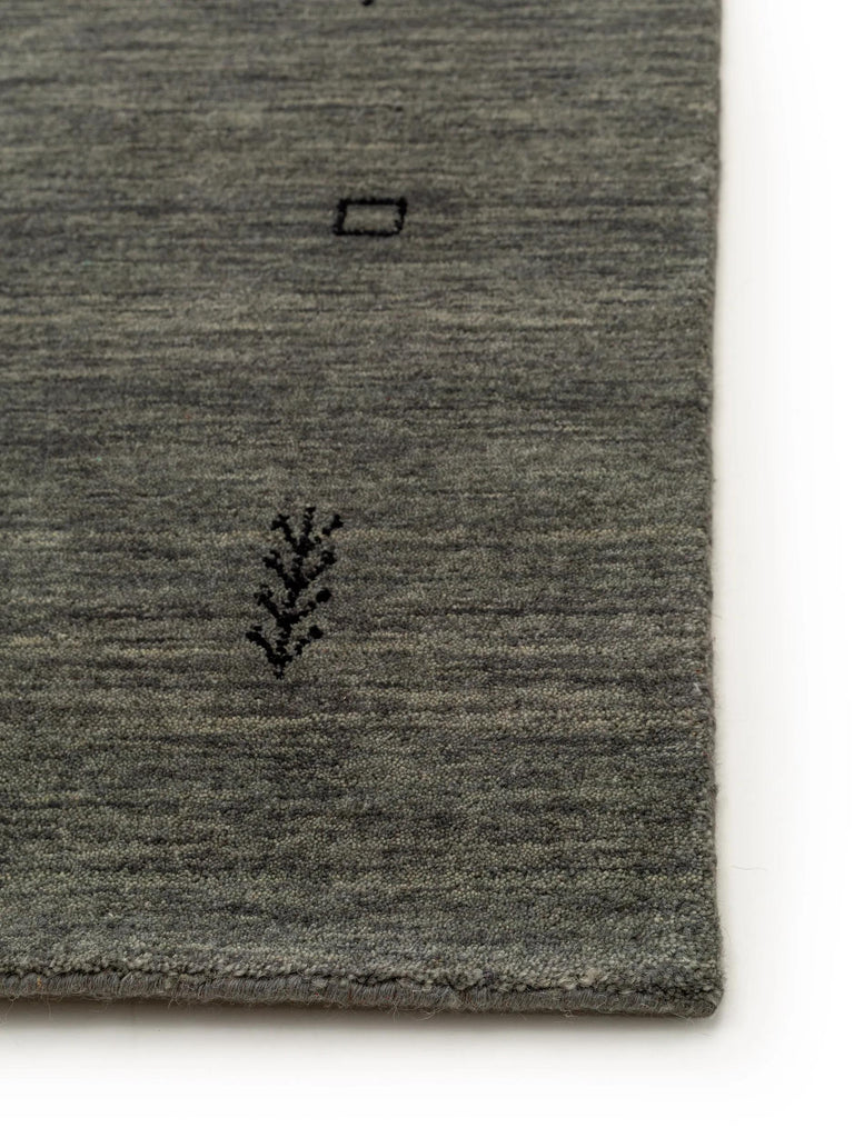 Tapis moderne motif ethnique gris foncé en laine 80x150 cm
