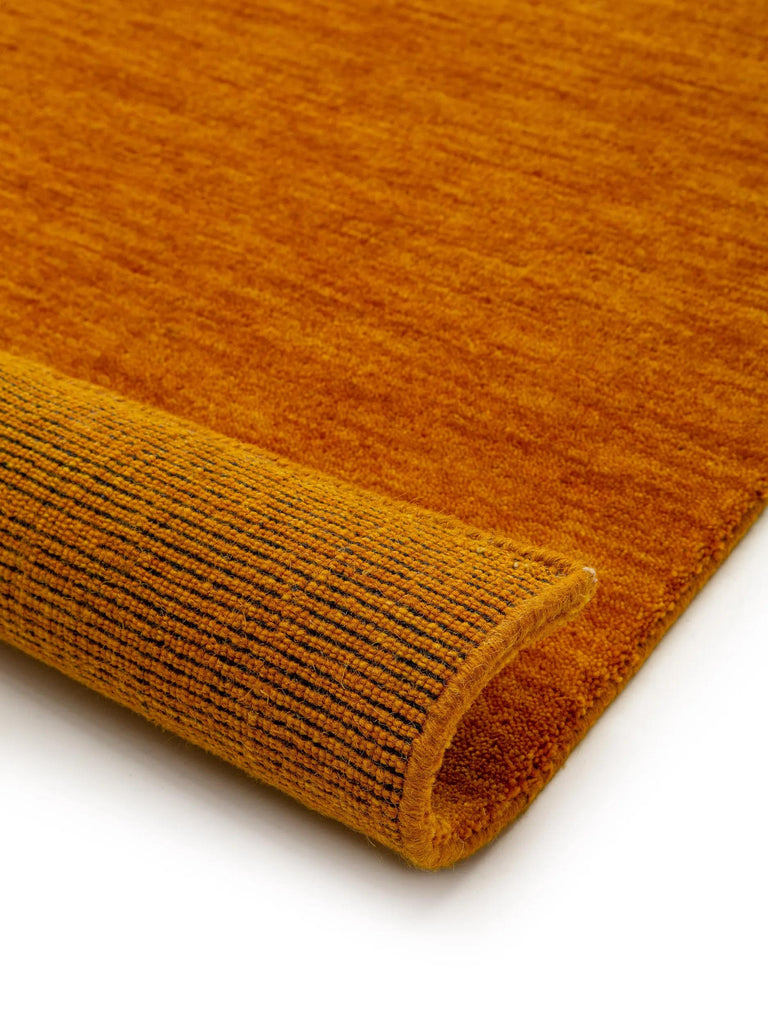 Tapis moderne chiné descente de lit orange en laine 80x250 cm