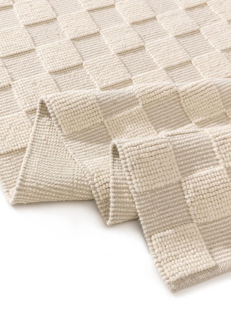 Tapis moderne motif géométrique damier crème 200x300 cm