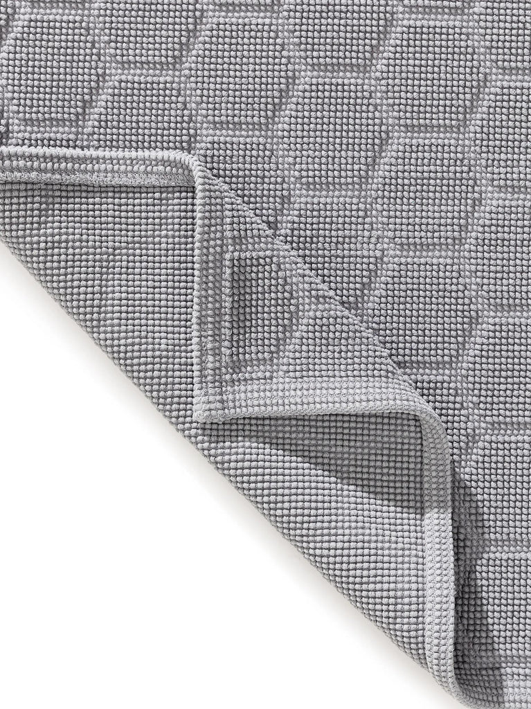 Tapis moderne motif nid d'abeille de bain gris en coton 50x80 cm