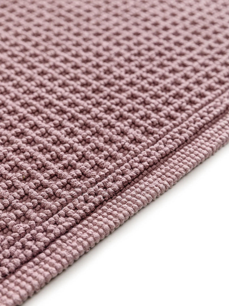 Tapis géométrique grille de bain violet en coton 50x80 cm