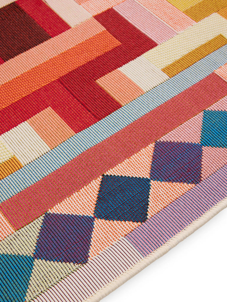 Tapis patchwork oriental multicolore d'intérieur et d'extérieur 200x285 cm