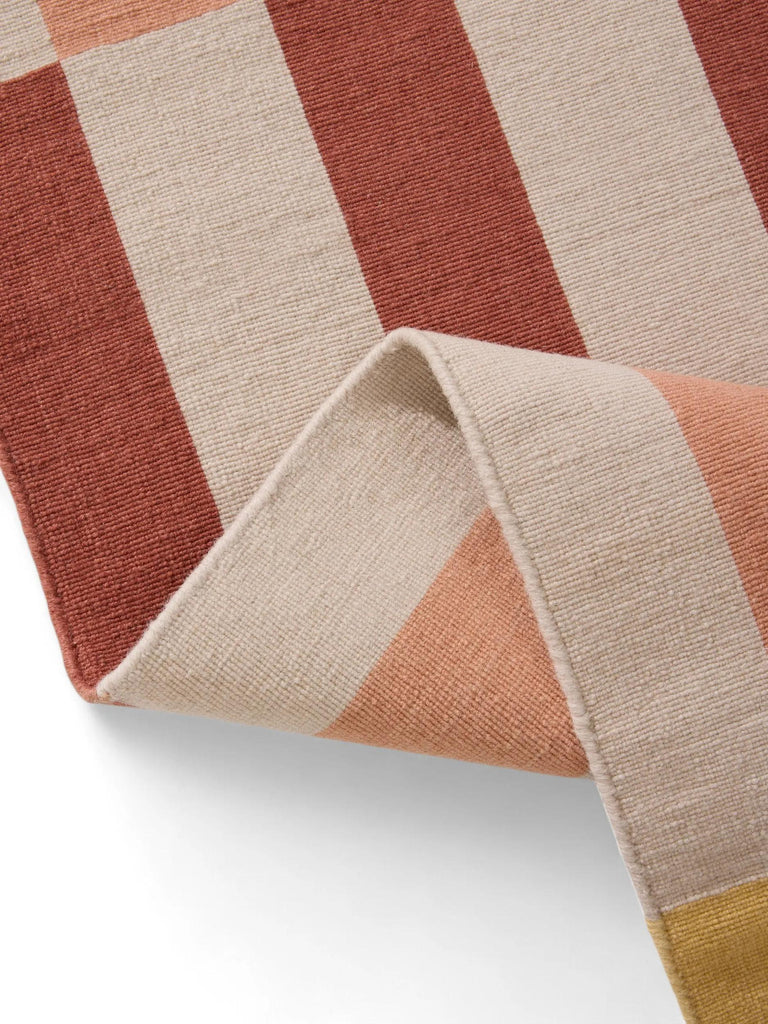 Tapis géométrique rose et jaune en laine 250x350 cm