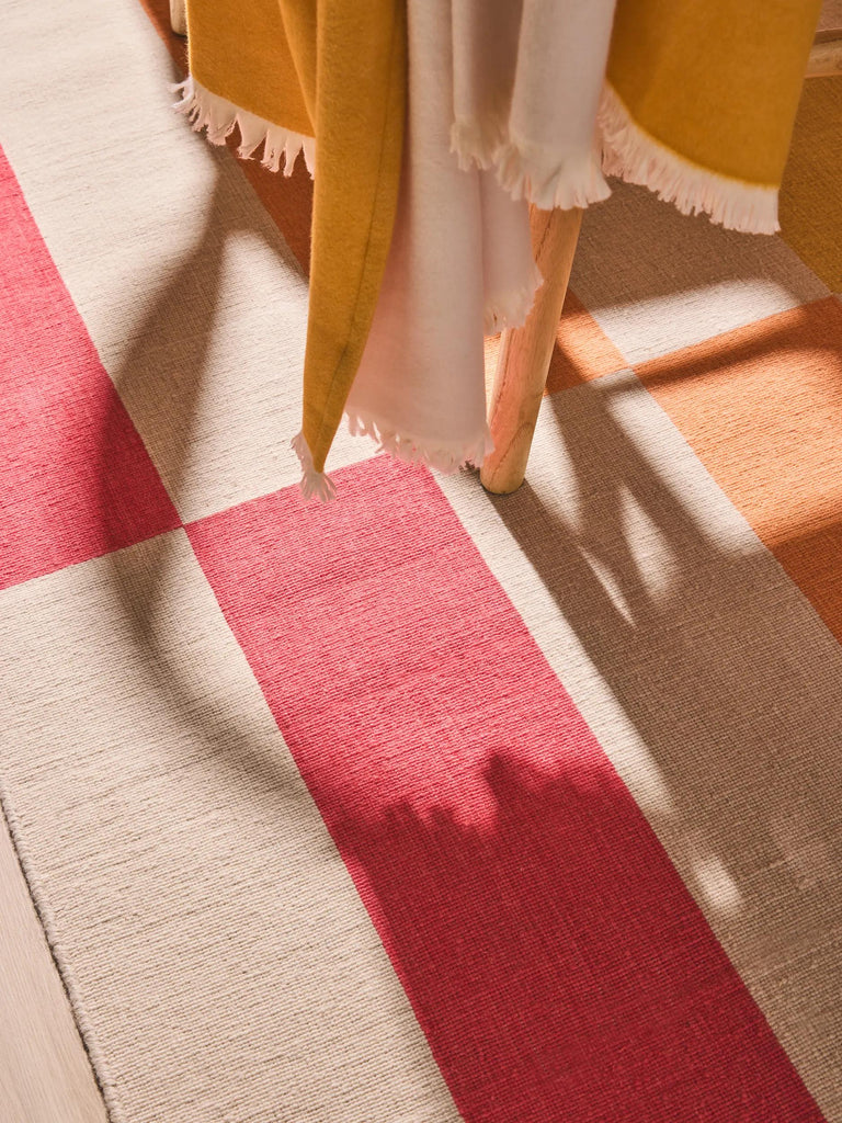 Tapis géométrique rayé multicolore en laine 250x350 cm