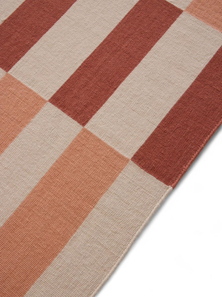 Tapis géométrique rose et jaune en laine 250x350 cm