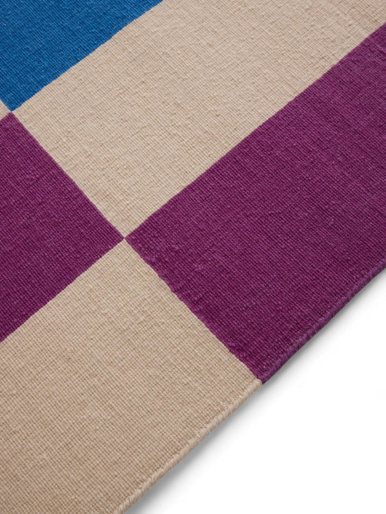 Tapis géométrique rayé multicolore en laine 160x230 cm