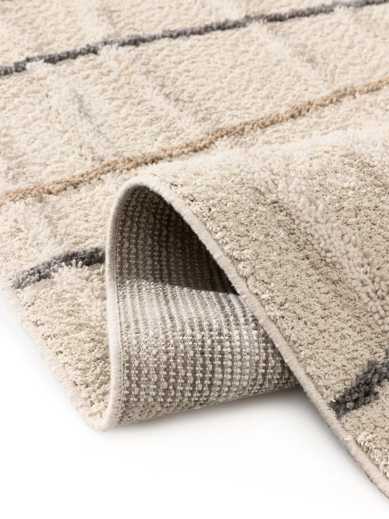 Tapis design motif contemporain crème et gris 160x230 cm