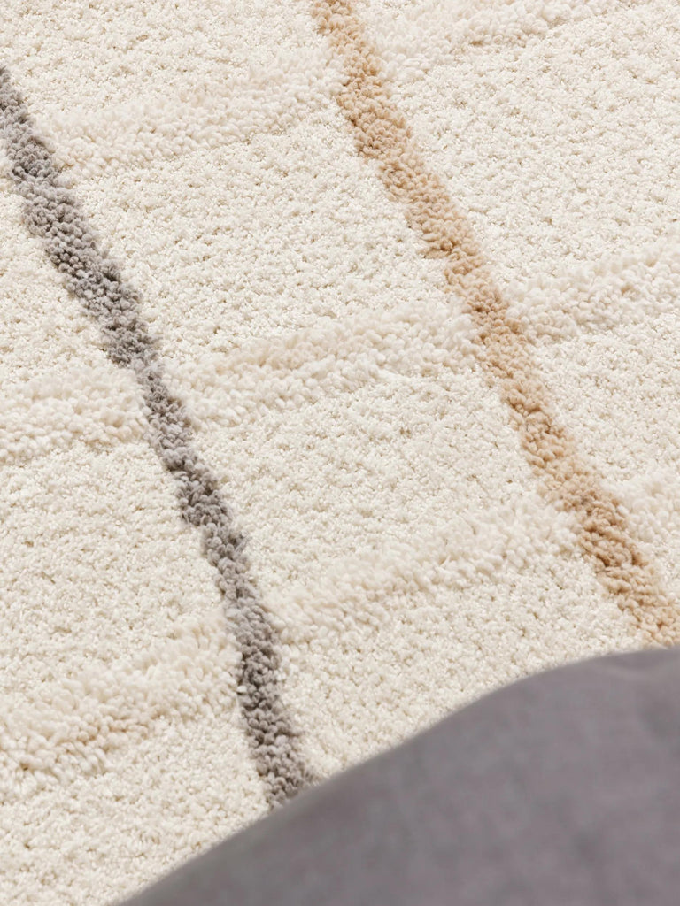 Tapis design motif contemporain crème et gris 120x170 cm