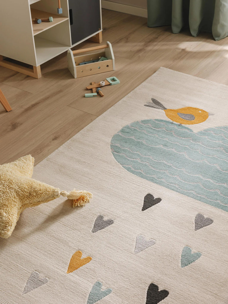 Tapis dessin enfant beige 120x170 cm