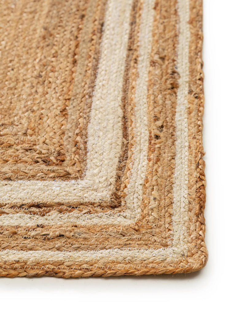 Tapis moderne marron clair et blanc en jute 60x100 cm