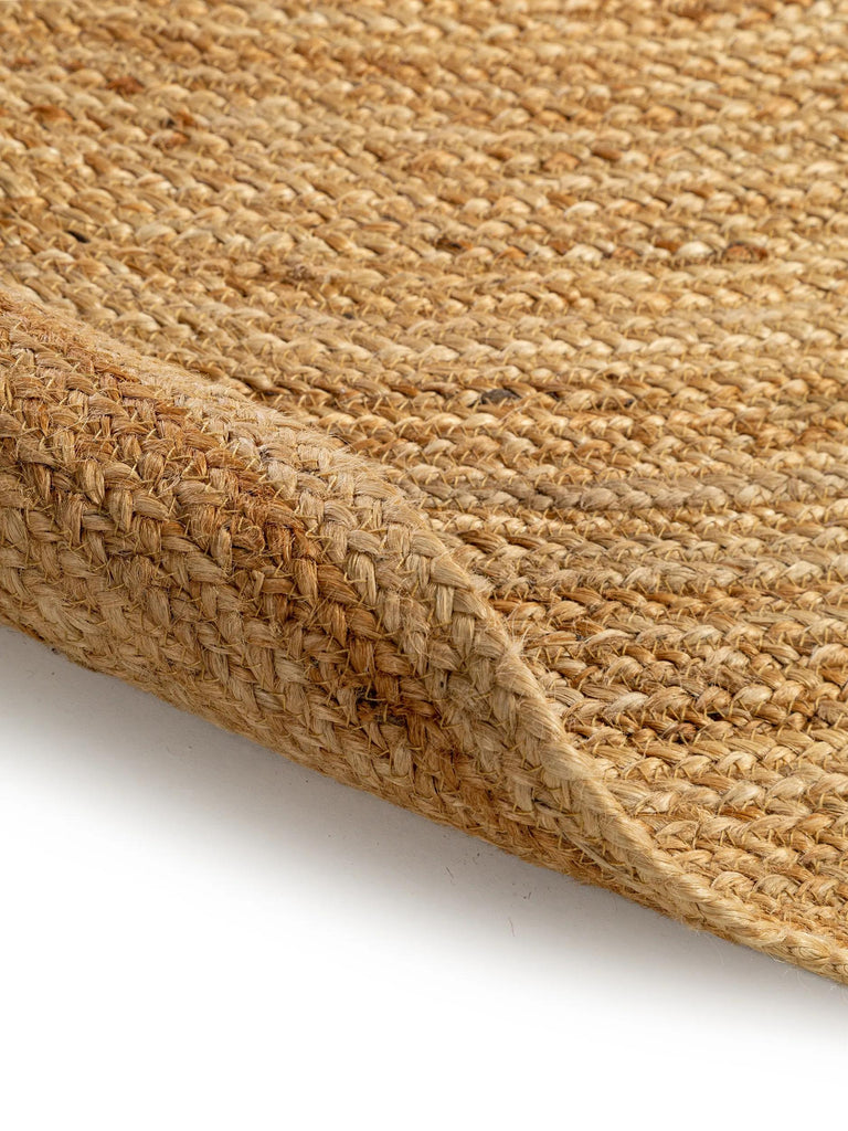 Tapis scandinave rond marron clair en jute 90 cm de diamètre