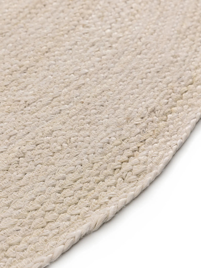 Tapis scandinave rond blanc cassé en jute 160 cm de diamètre