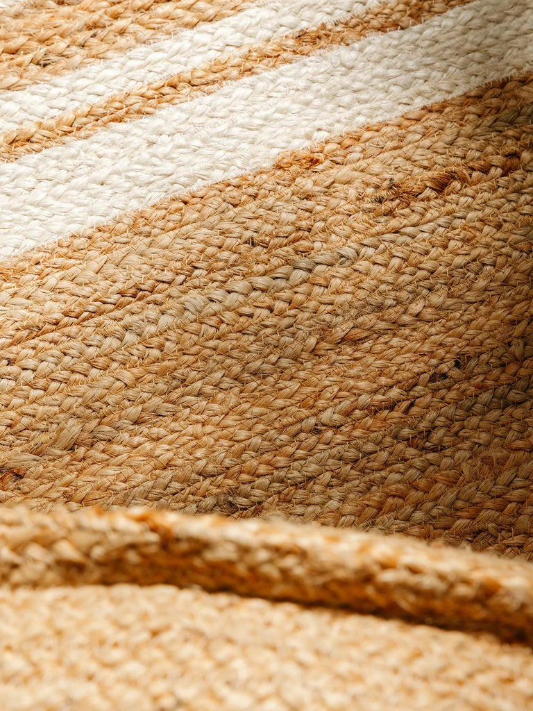 Tapis moderne marron clair et blanc en jute 200x300 cm