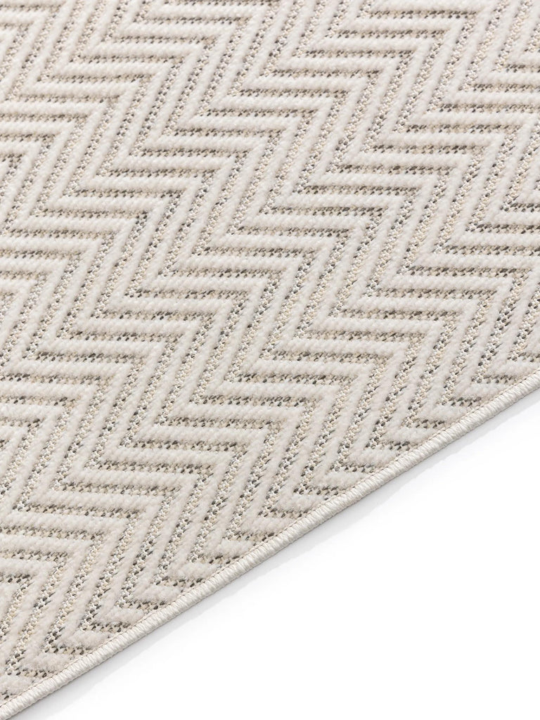 Tapis scandinave tressage en pointe blanc d'intérieur et d'extérieur 140x200 cm