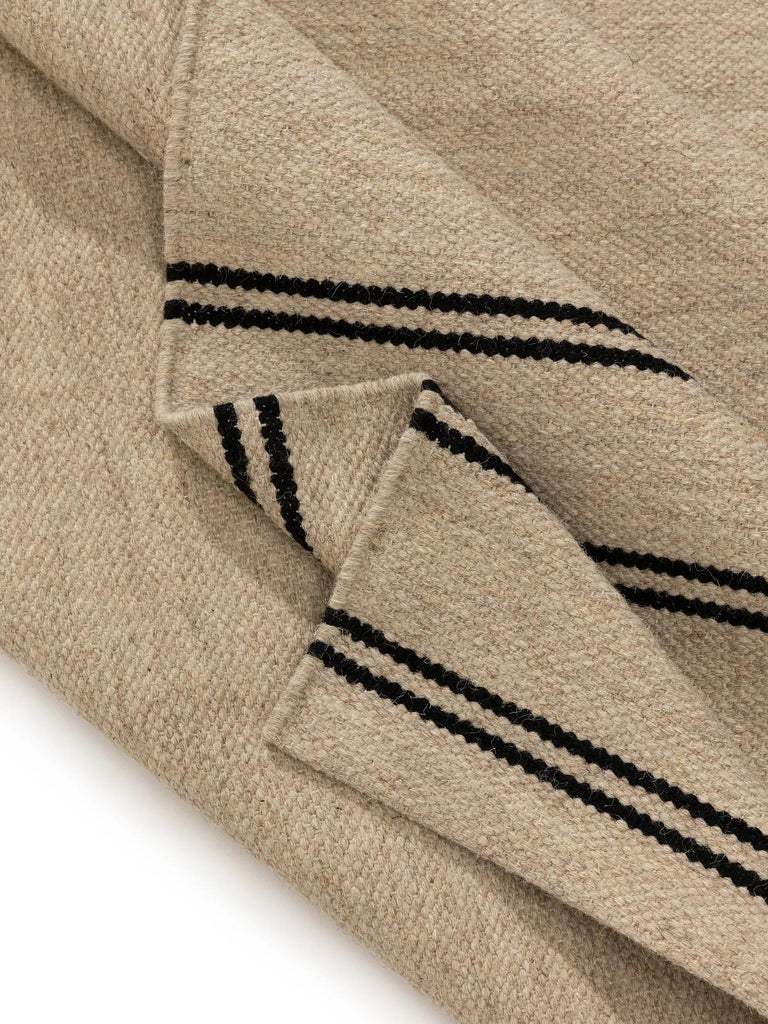 Tapis bohème beige et noir en laine 200x300 cm